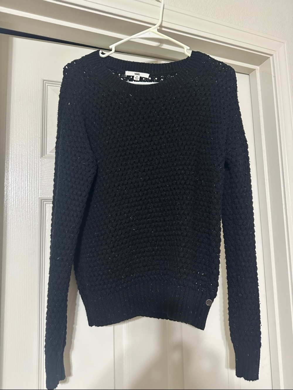 Vans Black Waffle Knit Crewneck Sweater